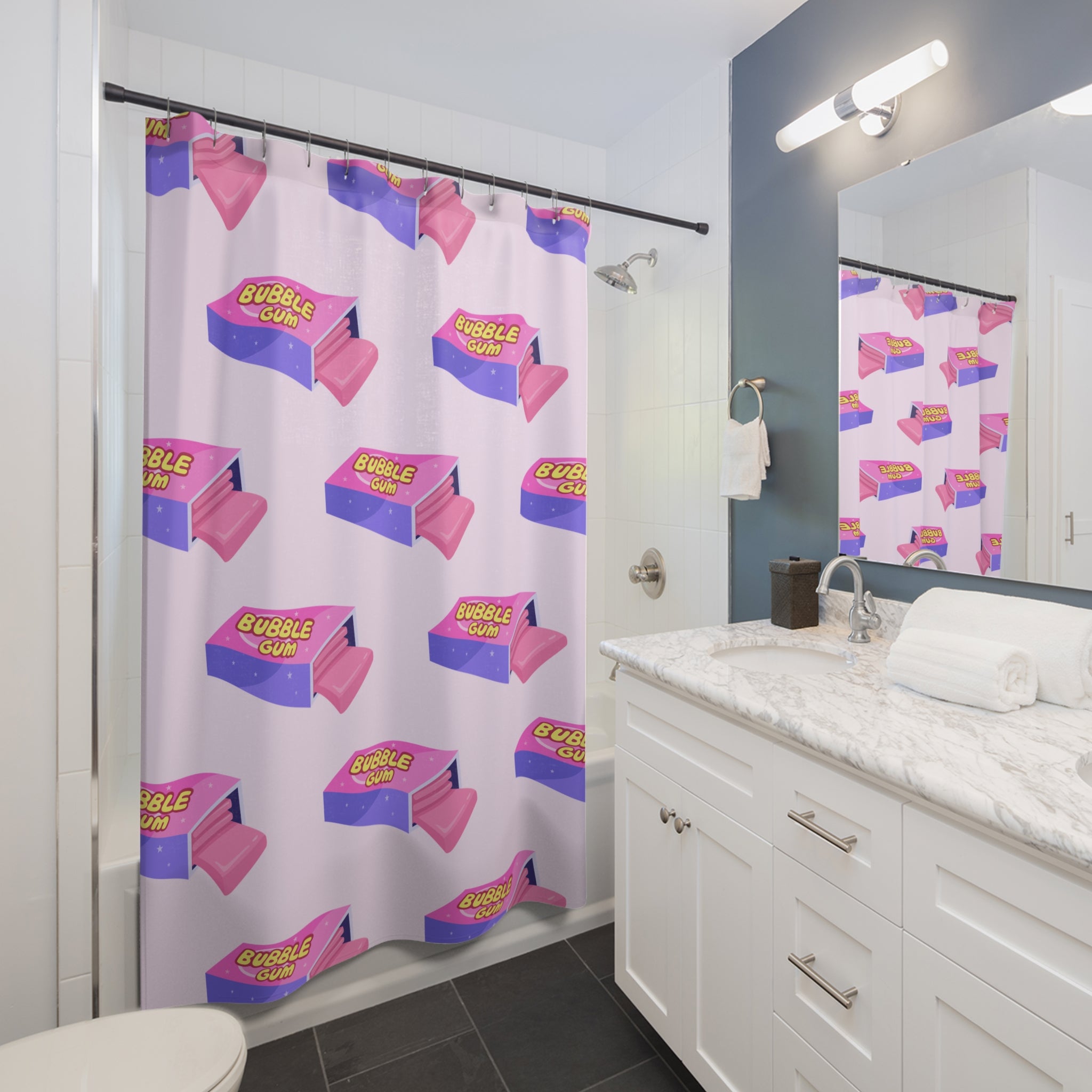 Retro Bubble Gum Pack Shower Curtain Gift: Sweet Nostalgia for Playful Homes