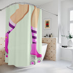 Pink & Purple Roller Skate Shower Curtain Gift: Groovy Vibes for Nostalgic Bathrooms
