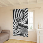Whimsical Sasquatch Through Time Blackout Window Curtain
