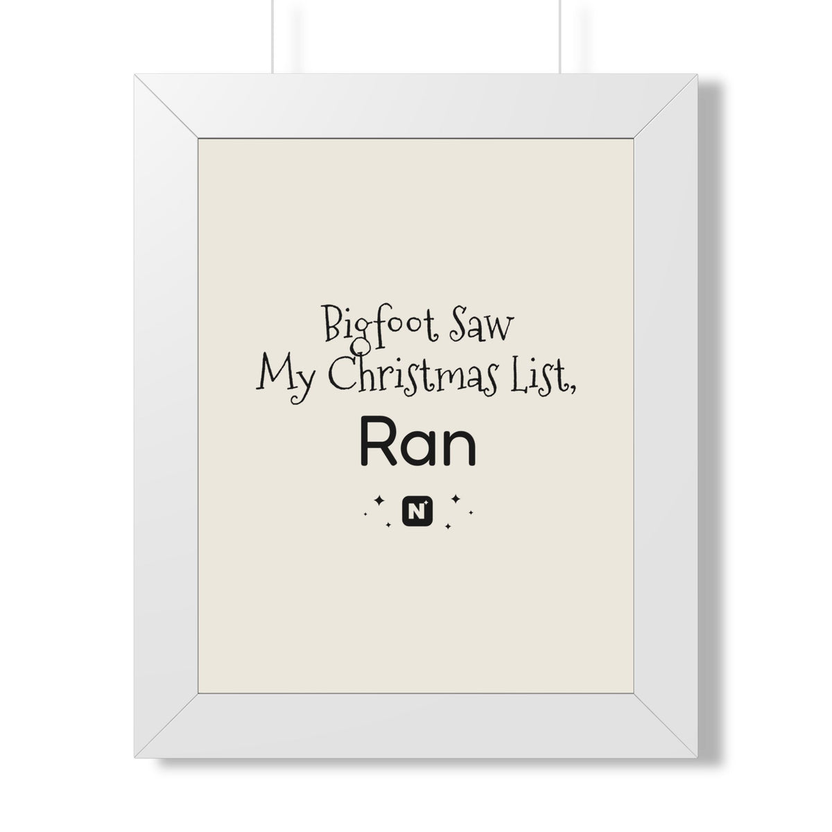 Bigfoot Christmas List Framed poster – original NewGiftDay design, view 12