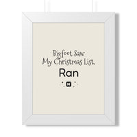 Bigfoot Christmas List Framed poster – original NewGiftDay design, view 12