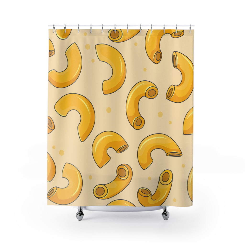 Macaroni & Cheese Pasta Shower Curtain Gift: Comfort Food Fun for Quirky Homes