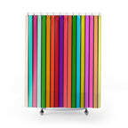 Bold Rainbow Stripe Shower Curtain Gift: Maximalist Pop Art for Vibrant Homes