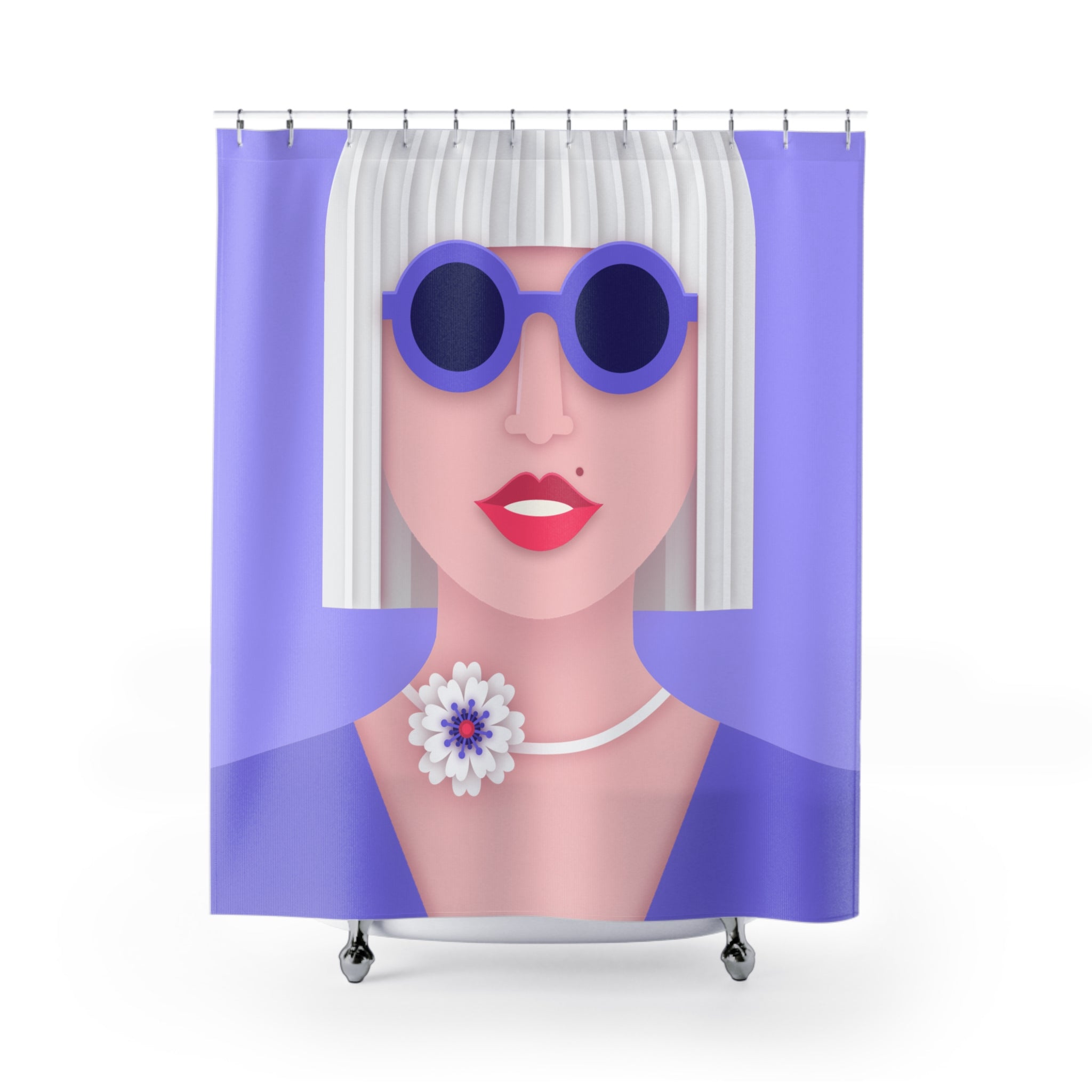 Mod Pop Art Woman Shower Curtain Gift: Chic Glamour for Sophisticated Homes