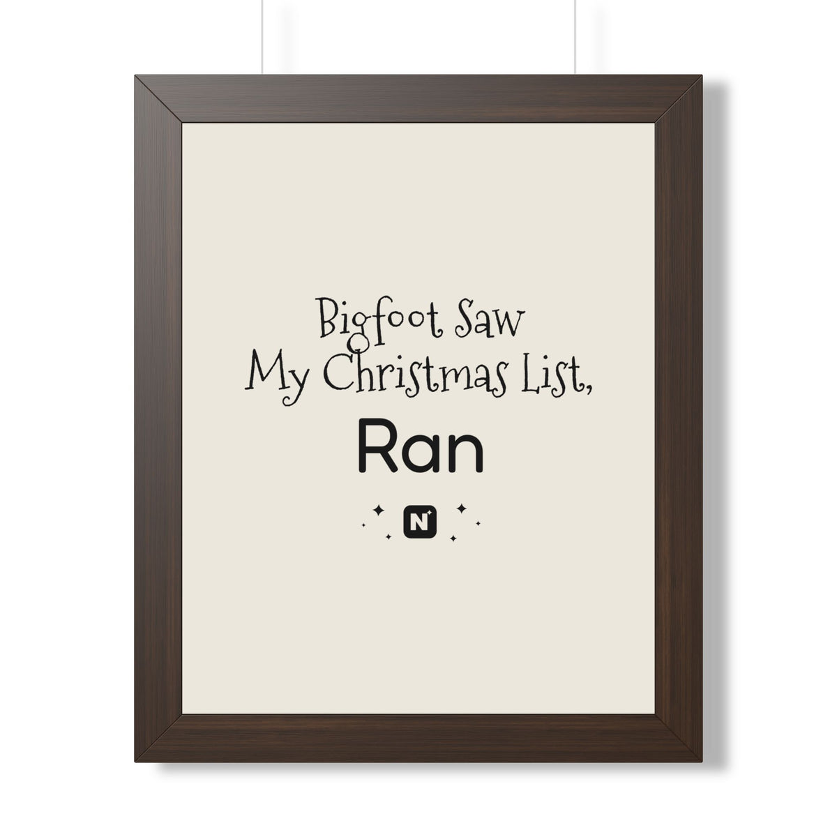 Bigfoot Christmas List Framed poster – original NewGiftDay design, view 21
