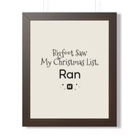 Bigfoot Christmas List Framed poster – original NewGiftDay design, view 21