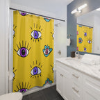 Mystical Evil Eye Pattern Shower Curtain Gift: Bohemian Charm for Protected Spaces