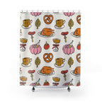 Oktoberfest & Autumn Feast Pattern Shower Curtain Gift: Festive Whimsy for Seasonal Celebrations