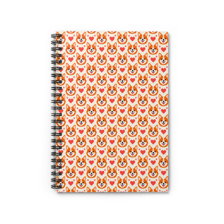 Corgi Hearts Spiral - Ruled Line notebook – original NewGiftDay design
