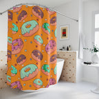 Glazed Donut Orange Pattern Shower Curtain Gift: Sweet Indulgence for Delightful Home