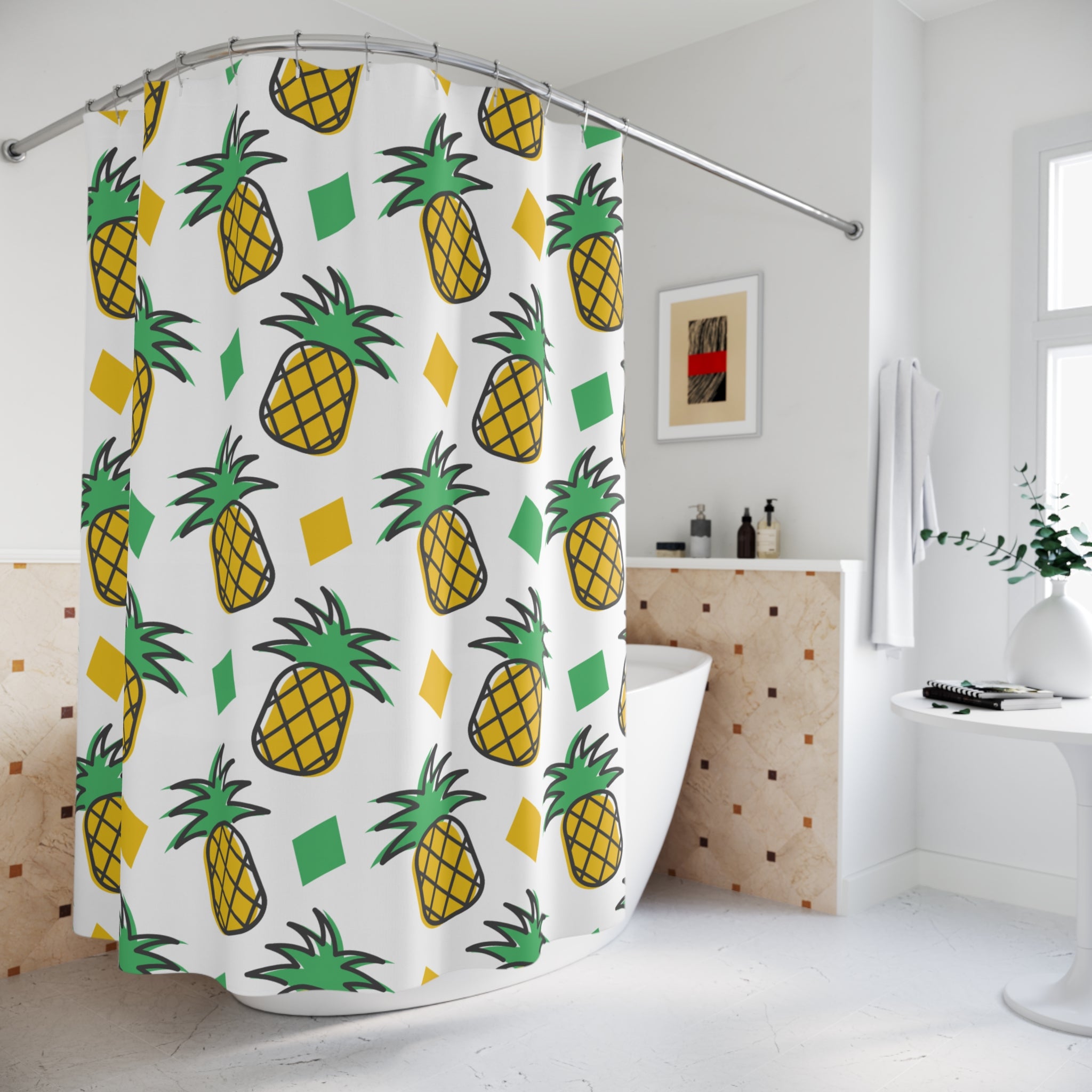 Whimsical Pineapple Pattern Shower Curtain Gift: Tropical Fun for Sunny Homes