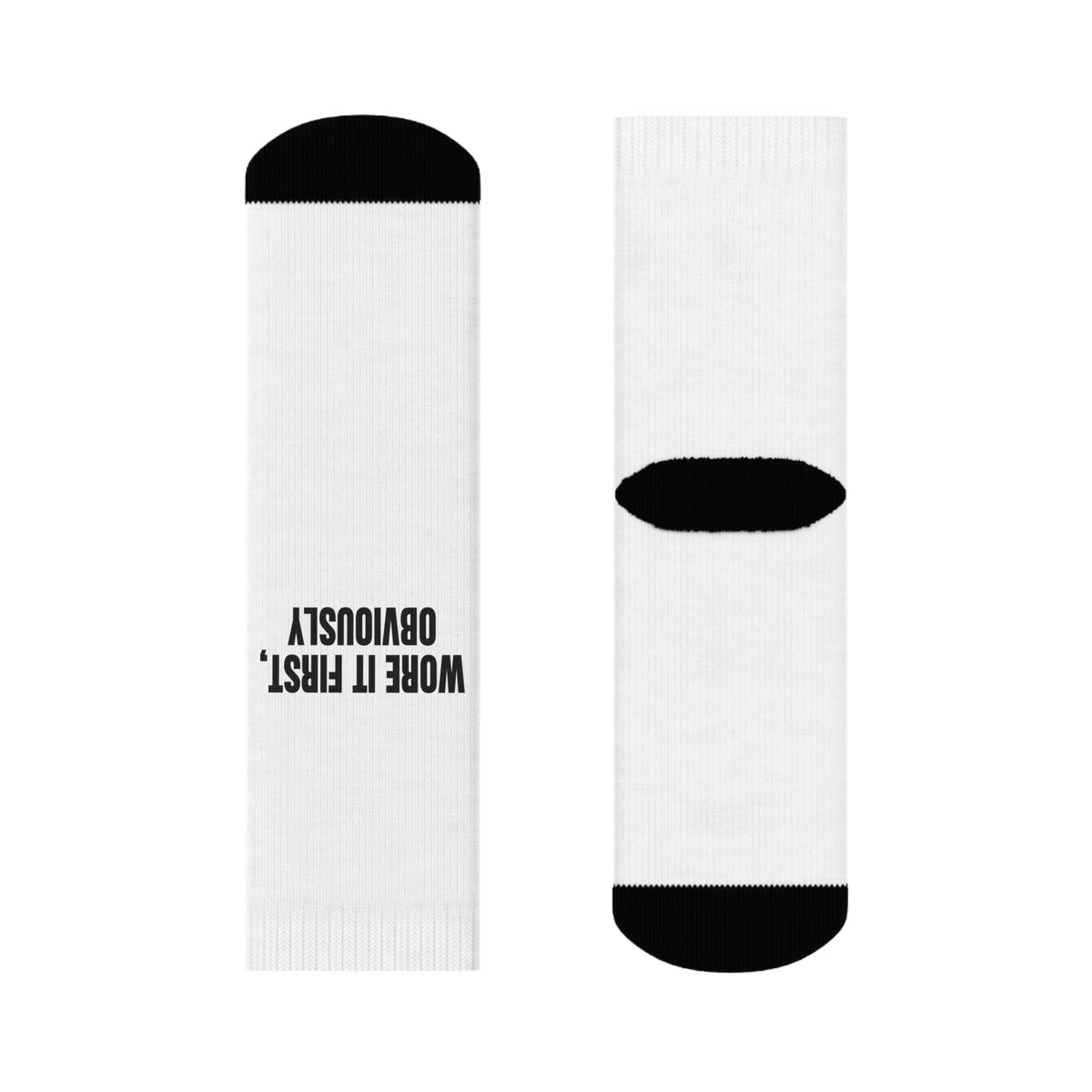 Wore It First Obviously Printed Crew for Fun Everyday Gifting socks – original NewGiftDay design, view 2