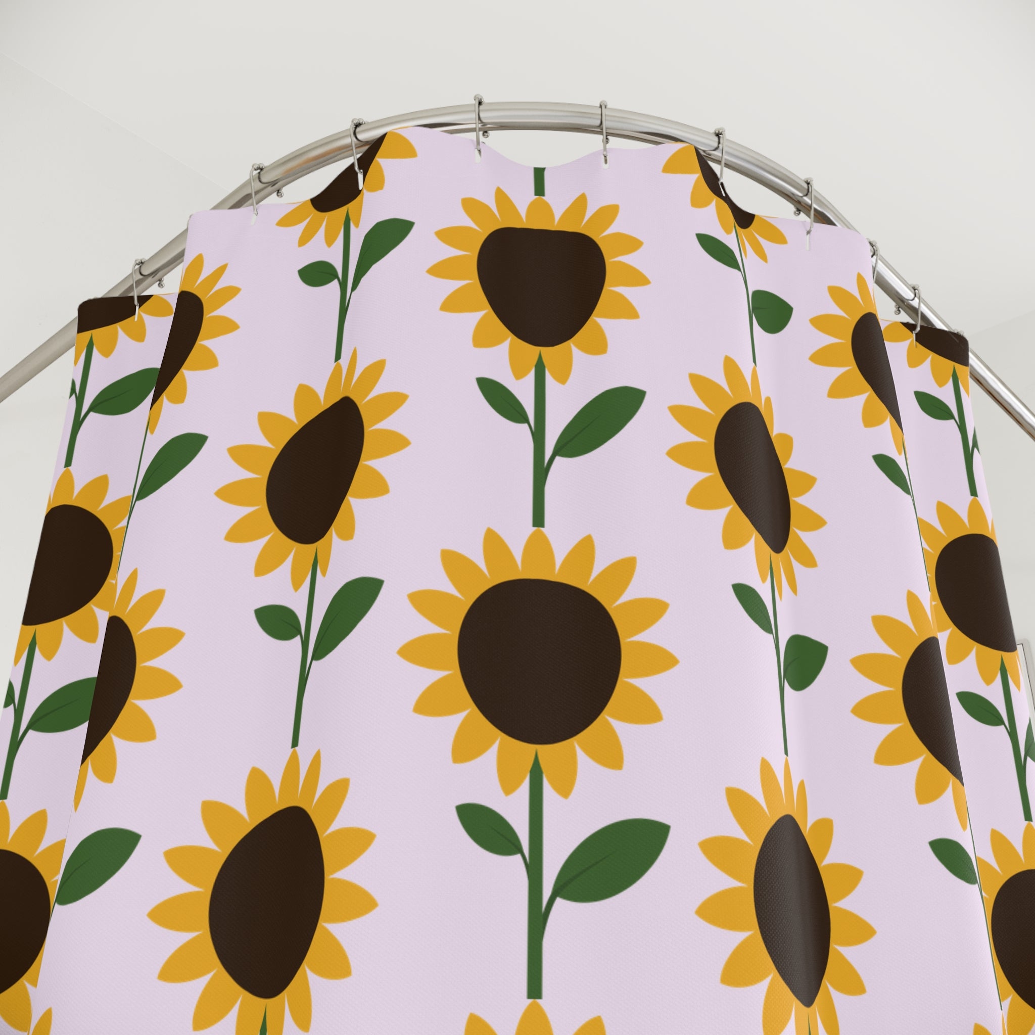 Stylized Sunflower Pattern Shower Curtain Gift: Sunny Blooms for Whimsical Homes