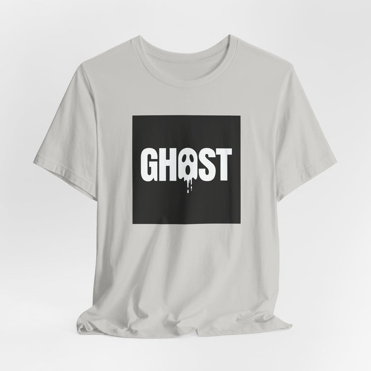 Dripping Ghost Face T-shirt in silver – original NewGiftDay design