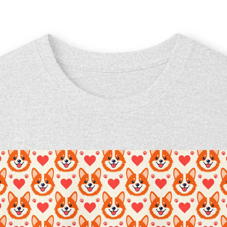 Corgi Hearts long sleeve tee in ash – original NewGiftDay design