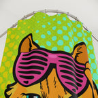 Pop Art Cool Cat with Shutter Shades Shower Curtain Gift: Retro Pet Vibes for Fun Homes