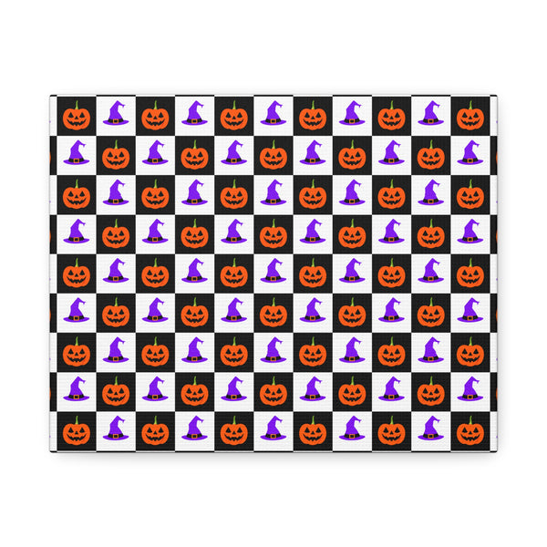 Jack-O'-Lantern Parade Stretched Canvas design