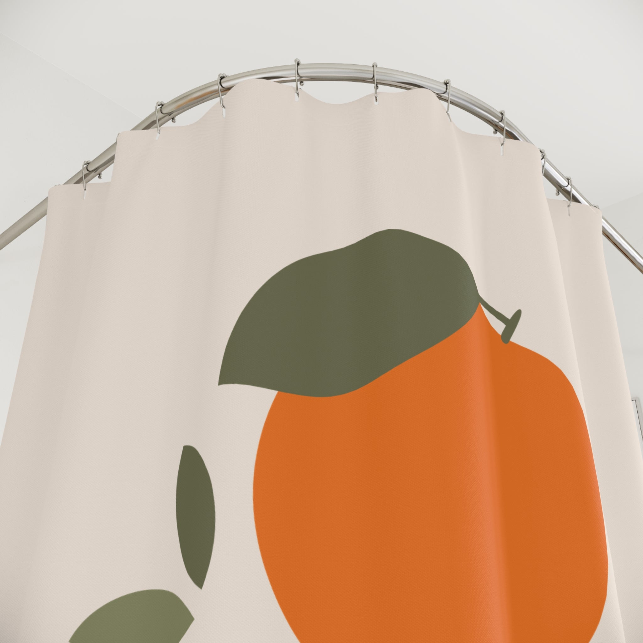 Minimalist Orange Slice Art Shower Curtain Gift: Fresh Citrus Charm for Bright Homes