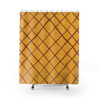Rustic Diamond Grid Shower Curtain Gift: Earthy Texture for Modern Boho Homes