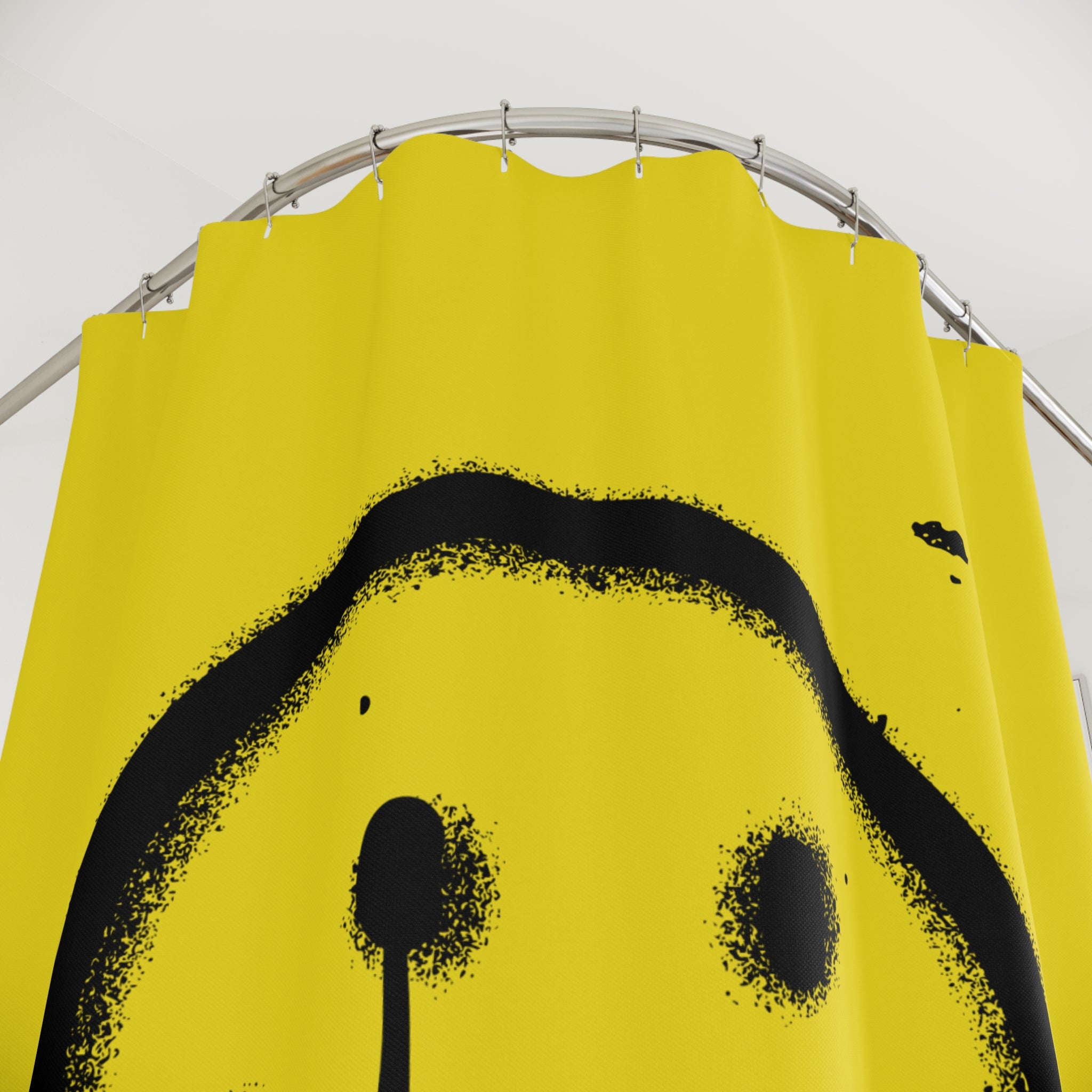 Graffiti Drip Smiley Face Shower Curtain Gift: Urban Art for Edgy Homes