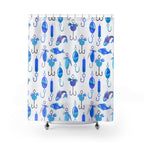 Morning Blue Fishing Shower Curtain