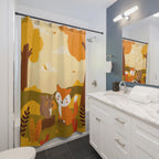 Whimsical Autumn Forest Friends Shower Curtain Gift: Charming Fall for Animal Lovers
