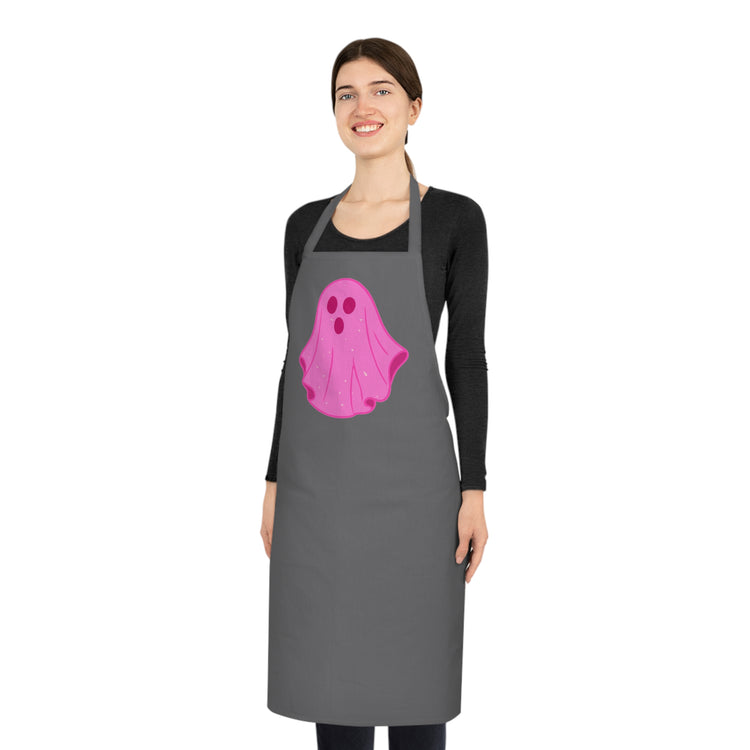 Pink Ghost Parade apron in grey – original NewGiftDay design