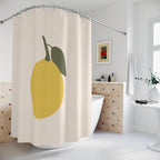 Minimalist Lemon Art Shower Curtain Gift: Fresh Citrus Charm for Bright Homes