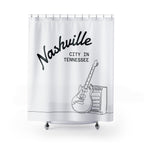 Nashville Guitar Line Art Shower Curtain Gift: Music City Pride for Traveler Homes