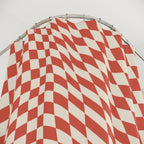 Wavy Checkerboard Illusion Shower Curtain Gift: Retro Pop for Playful Homes