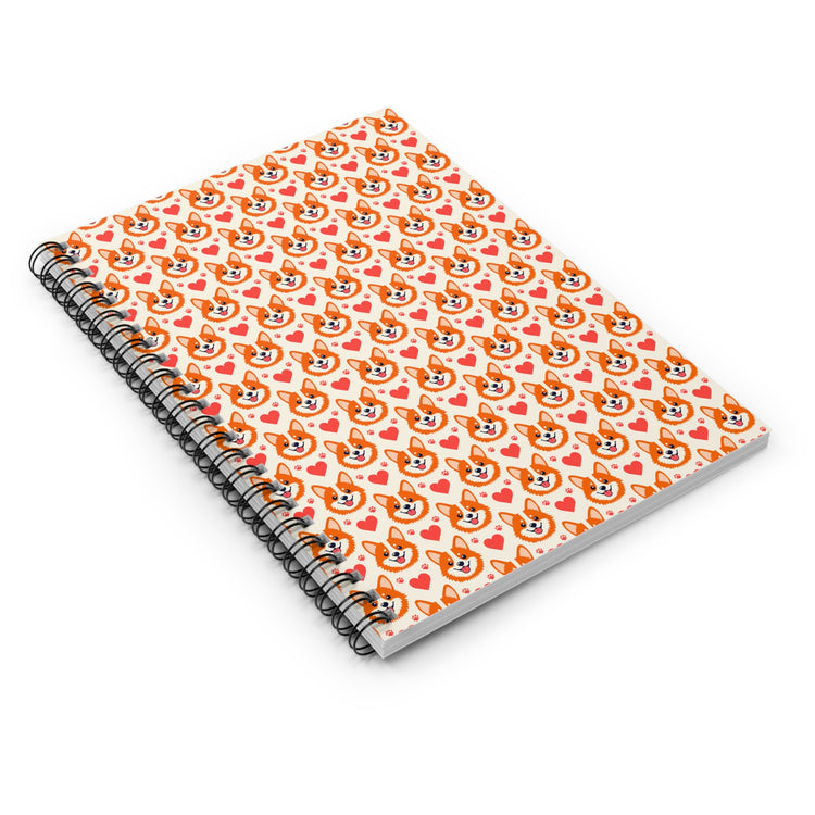 Corgi Hearts Spiral - Ruled Line notebook – original NewGiftDay design, view 3