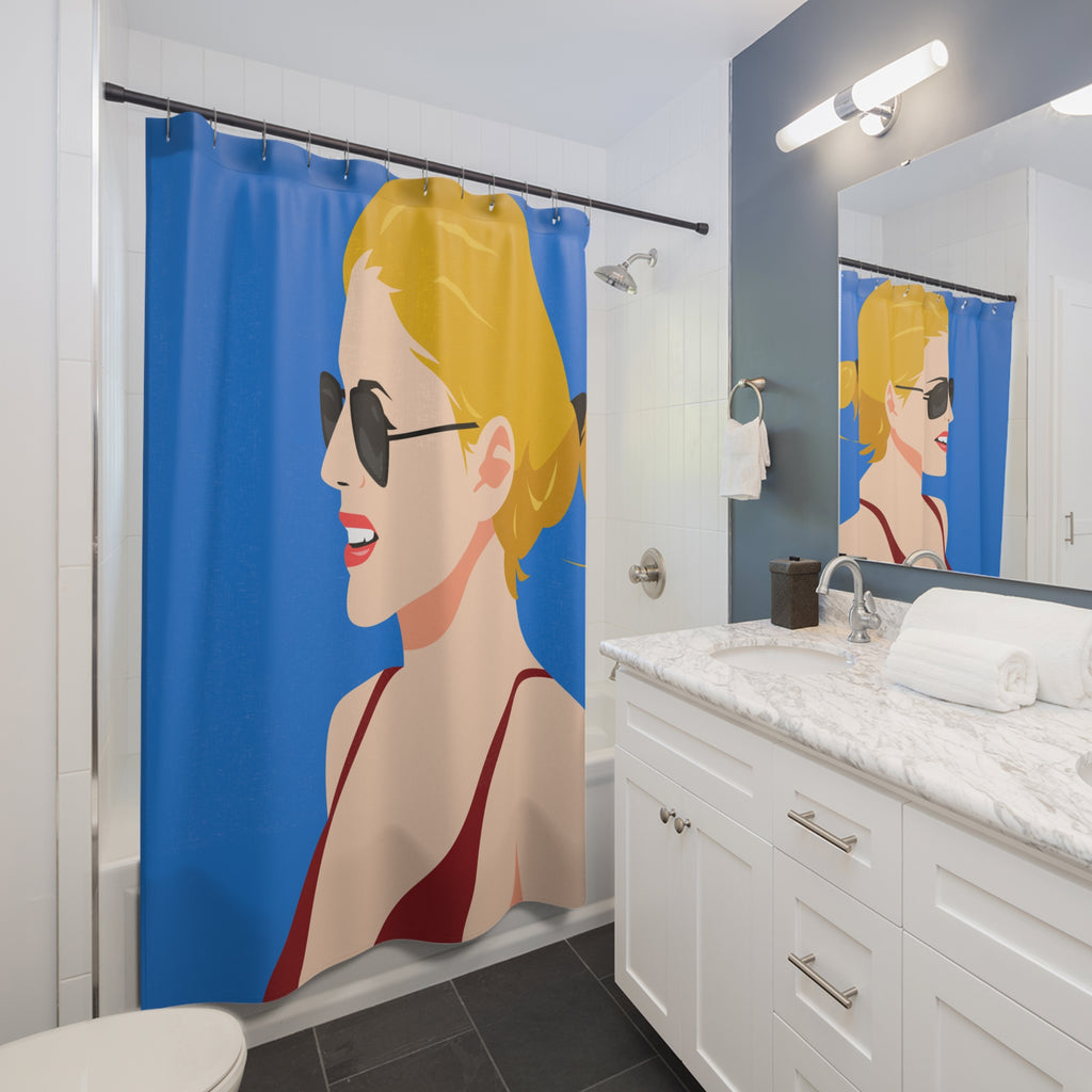 Pop Art Glamour Woman Shower Curtain Gift: Retro Chic for Bold Bathrooms