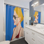 Pop Art Glamour Woman Shower Curtain Gift: Retro Chic for Bold Bathrooms