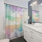 Pastel Rainbow Cloud & Star Shower Curtain Gift: Dreamy Sky for Enchanted Homes
