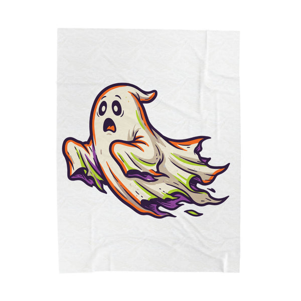 Cozy Wavy Ghost Halloween Throw Blanket design