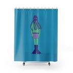 Quirky Octopus-Headed Swimmer Shower Curtain Gift: Whimsical Art for Playful Homes
