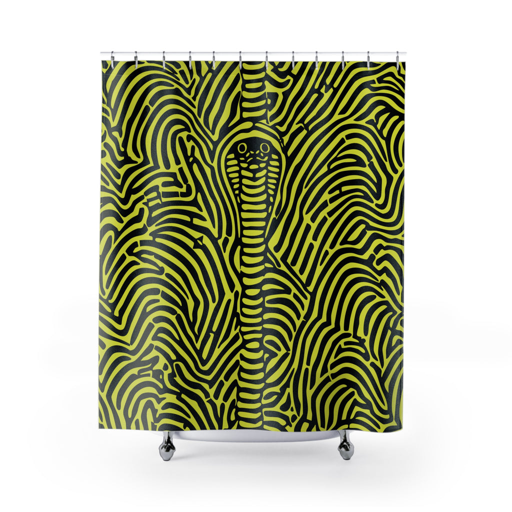 Hypnotic Cobra Maze Shower Curtain Gift: Psychedelic Intrigue for Modern Homes
