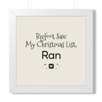 Bigfoot Christmas List Framed poster – original NewGiftDay design, view 14