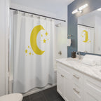 Golden Moon & Stars Shower Curtain Gift: Celestial Dreams for Peaceful Homes