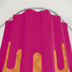 Waffle Cone Raspberry Drip Shower Curtain Gift: Playful Dessert Decor