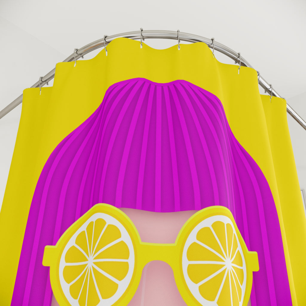 Lemon Slice Shades Pop Art Shower Curtain Gift: Zesty Style for Bold Homes