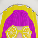 Lemon Slice Shades Pop Art Shower Curtain Gift: Zesty Style for Bold Homes