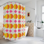 Vintage Split Circle Pop Art Shower Curtain Gift: Groovy Bathroom Style