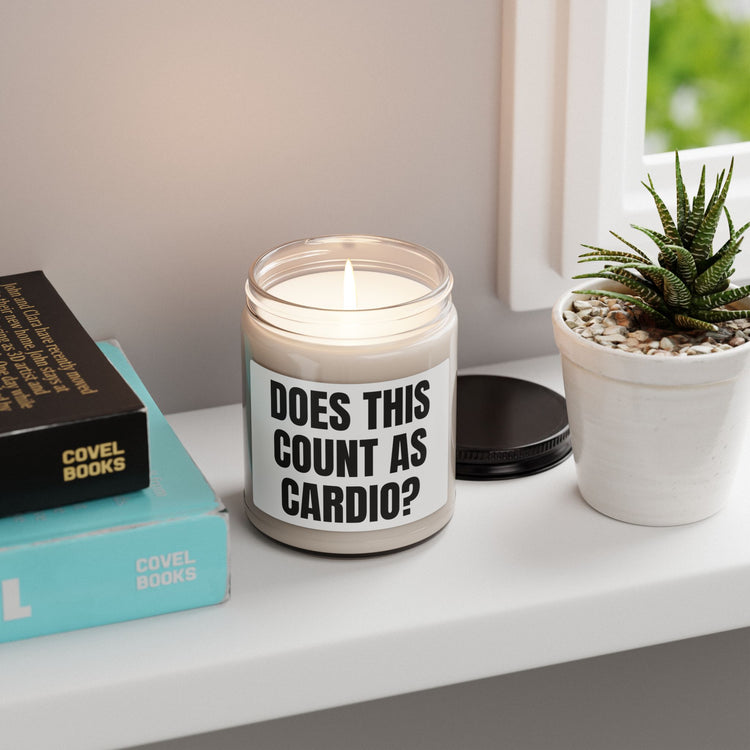 Does This Count as Cardio Scented Soy for Recovery Night candle – original NewGiftDay design, view 4