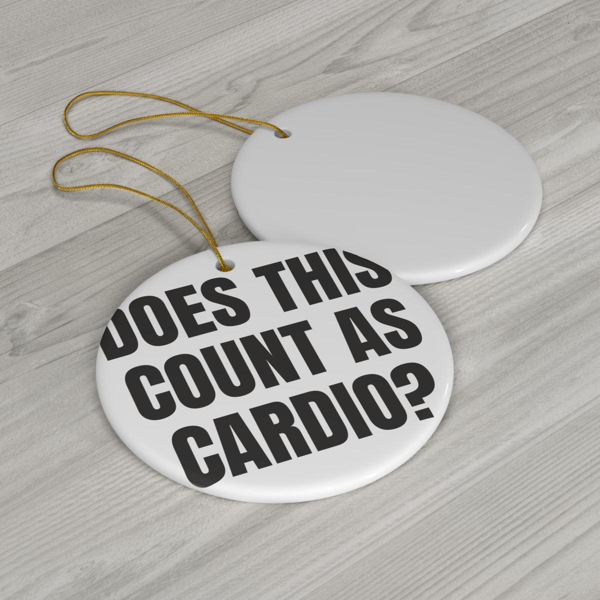 Does This Count as Cardio Ceramic Christmas for Gym Trees ornament – original NewGiftDay design, view 3