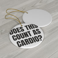 Does This Count as Cardio Ceramic Christmas for Gym Trees ornament – original NewGiftDay design, view 3