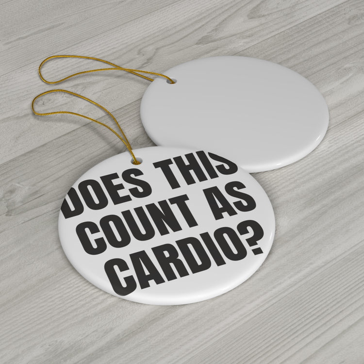 Does This Count as Cardio Ceramic Christmas for Gym Trees ornament – original NewGiftDay design, view 3