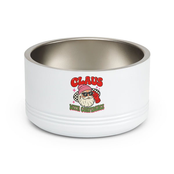 Claus With Confidence Pet Bowl, 18oz design