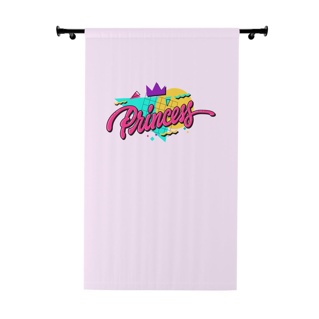 90s Style Princess Geometric Design On Soft Pink Blackout Window Curtain