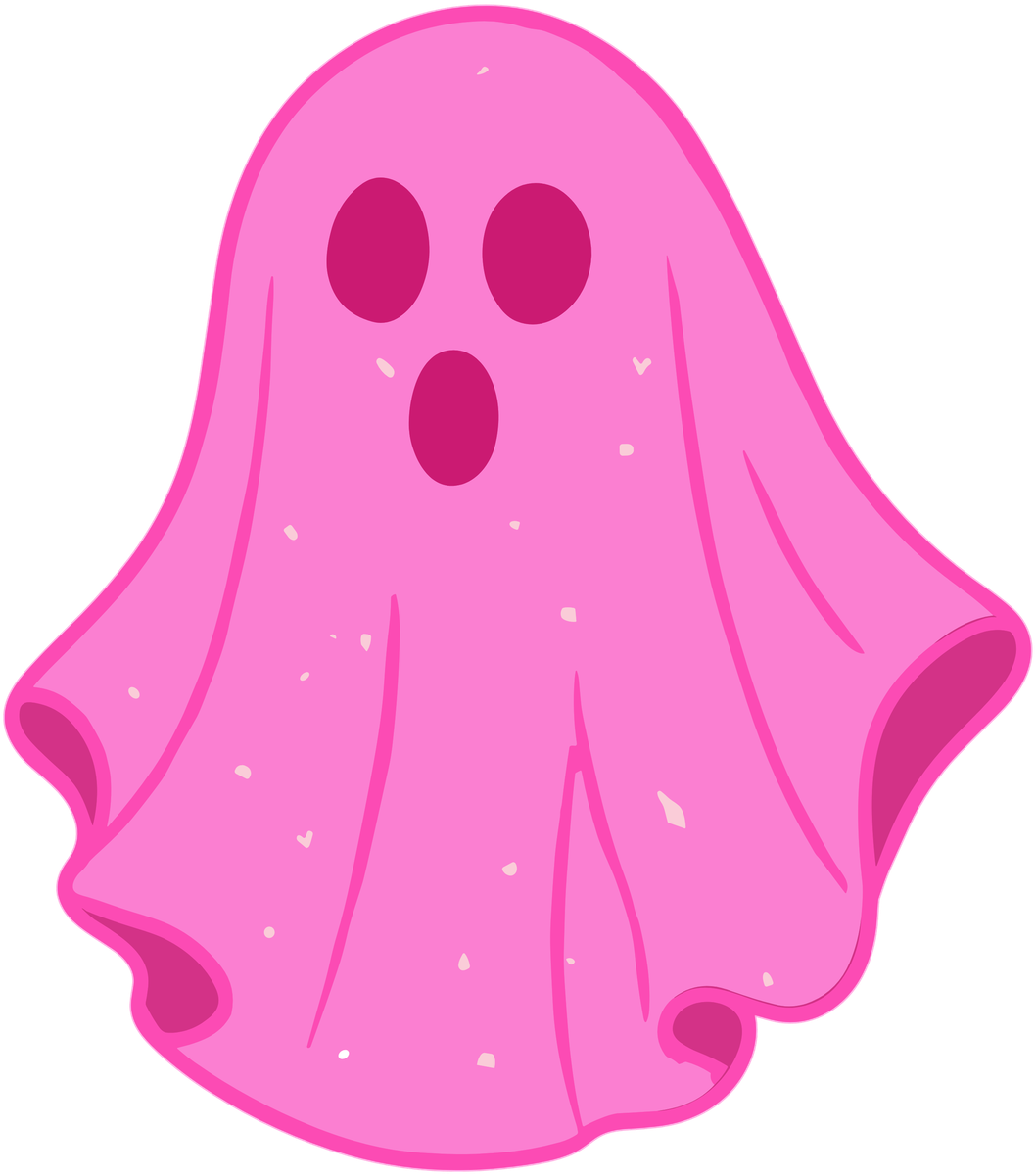 Pink Ghost Parade Kiss-Cut Stickers design